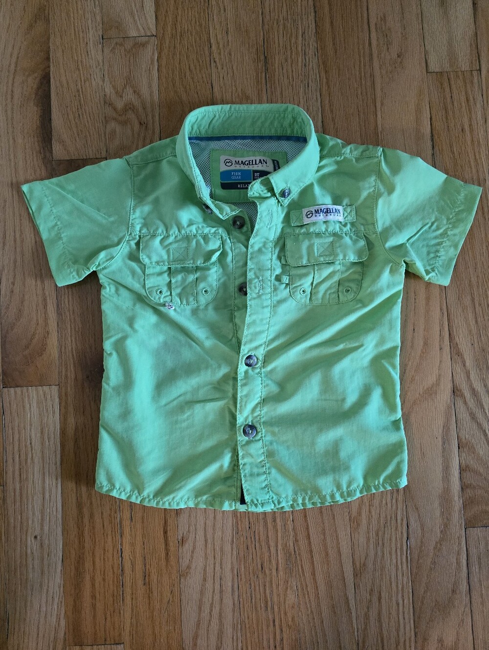 Magellan Outdoors Kids' Short-Sleeve Button Shirt - Mint Green